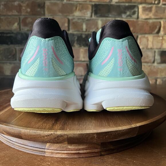 Hoka One One Bondi 9 Max Cushion Pink Green Women's 11 Running Shoes Sneakers - Picture 8 of 16